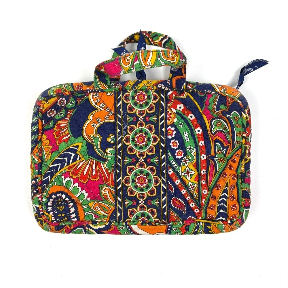 Vera Bradley Hanging Travel Organizer Venetian Paisley Blue Orange Fuscia Pockts